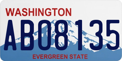 WA license plate ABO8135