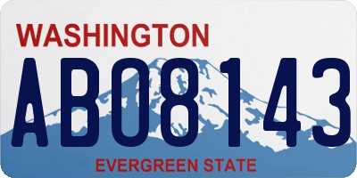 WA license plate ABO8143