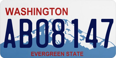 WA license plate ABO8147