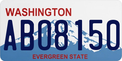WA license plate ABO8150