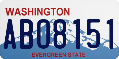 WA license plate ABO8151