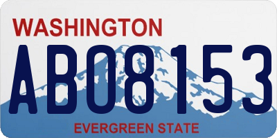 WA license plate ABO8153