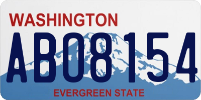 WA license plate ABO8154