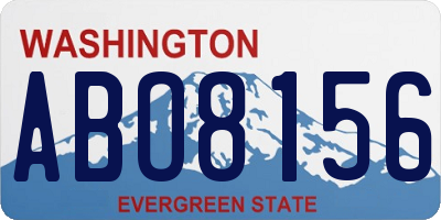 WA license plate ABO8156