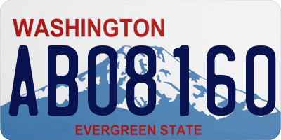 WA license plate ABO8160
