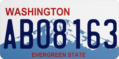WA license plate ABO8163