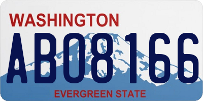 WA license plate ABO8166