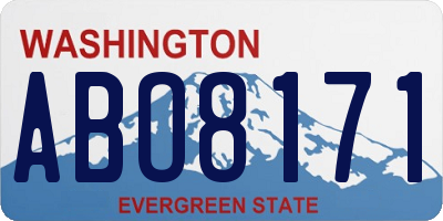 WA license plate ABO8171