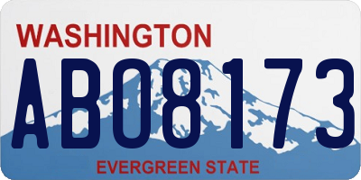 WA license plate ABO8173