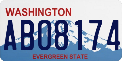WA license plate ABO8174