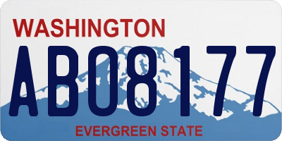 WA license plate ABO8177