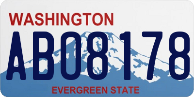 WA license plate ABO8178