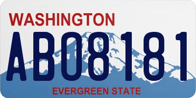 WA license plate ABO8181