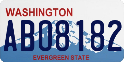 WA license plate ABO8182
