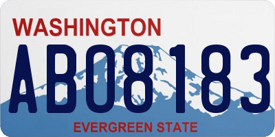 WA license plate ABO8183