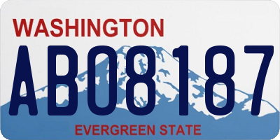 WA license plate ABO8187