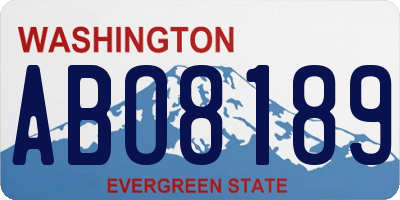 WA license plate ABO8189