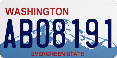 WA license plate ABO8191