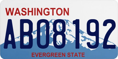 WA license plate ABO8192
