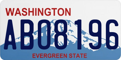 WA license plate ABO8196