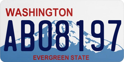 WA license plate ABO8197