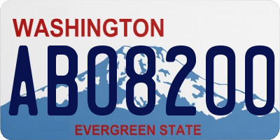 WA license plate ABO8200