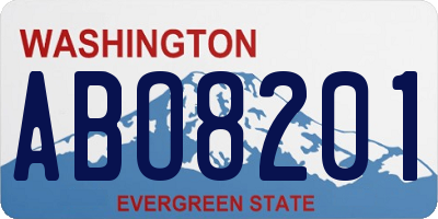 WA license plate ABO8201