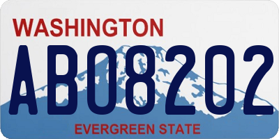 WA license plate ABO8202