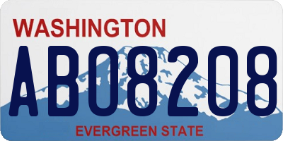WA license plate ABO8208