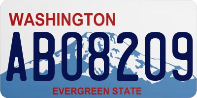 WA license plate ABO8209