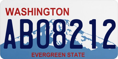 WA license plate ABO8212