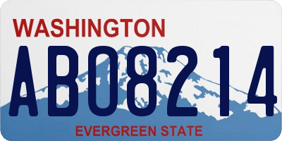 WA license plate ABO8214
