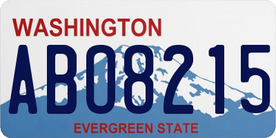 WA license plate ABO8215