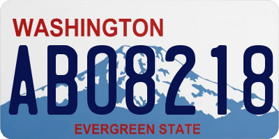 WA license plate ABO8218
