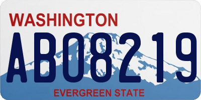 WA license plate ABO8219