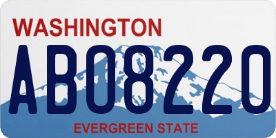 WA license plate ABO8220
