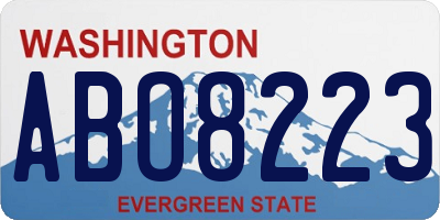 WA license plate ABO8223