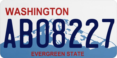 WA license plate ABO8227