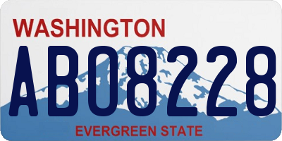 WA license plate ABO8228