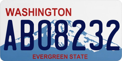 WA license plate ABO8232