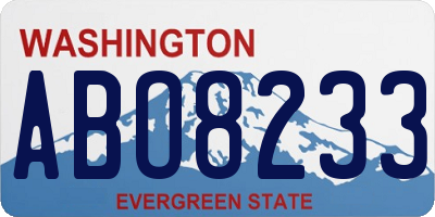 WA license plate ABO8233
