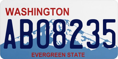 WA license plate ABO8235