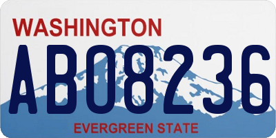 WA license plate ABO8236