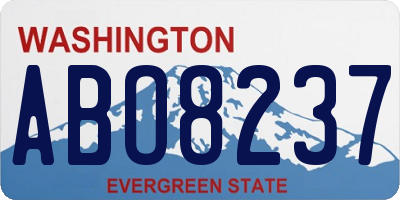WA license plate ABO8237