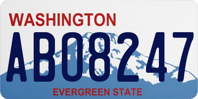 WA license plate ABO8247