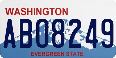 WA license plate ABO8249