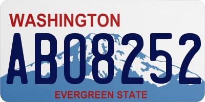 WA license plate ABO8252