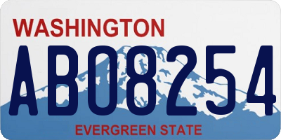 WA license plate ABO8254