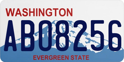 WA license plate ABO8256