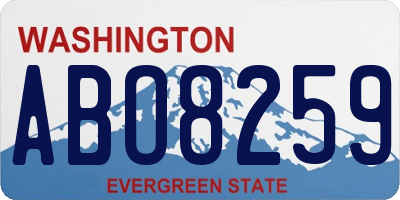 WA license plate ABO8259